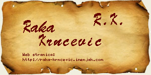 Raka Krnčević vizit kartica